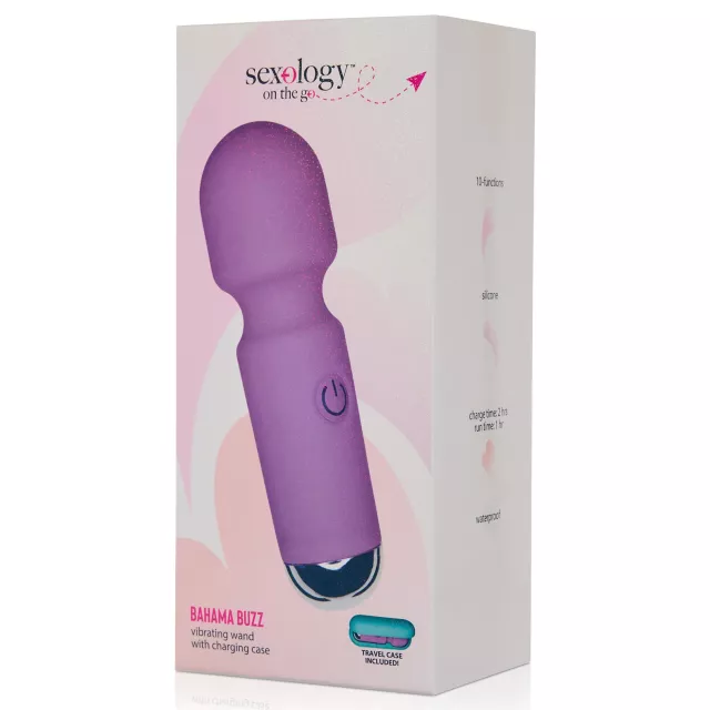 Bahama Buzz Wand Vibrator with Charging Case - Sexology On The Go at Spencer's
