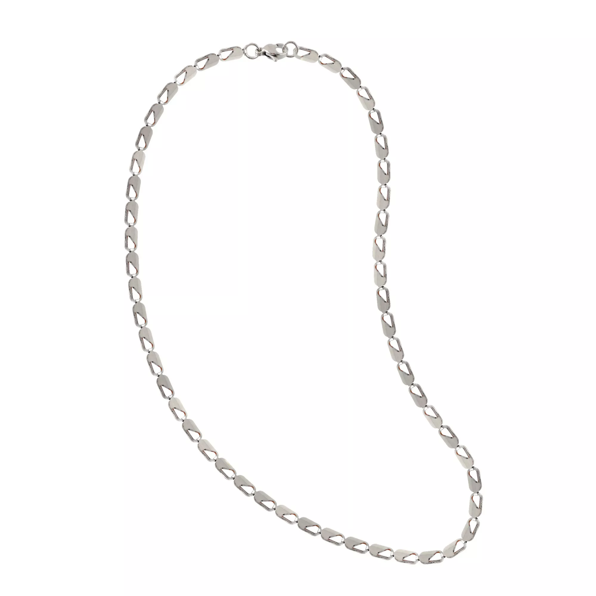 Flat Link Silver-Tone Chain Necklace