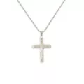 Clear CZ Cross Silver-Tone Necklace at Spencer's