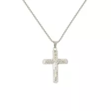 Clear CZ Cross Silver-Tone Necklace at Spencer's
