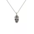 Weeping Skull Silver-Tone Necklace at Spencer's