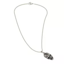 Weeping Skull Silver-Tone Necklace at Spencer's