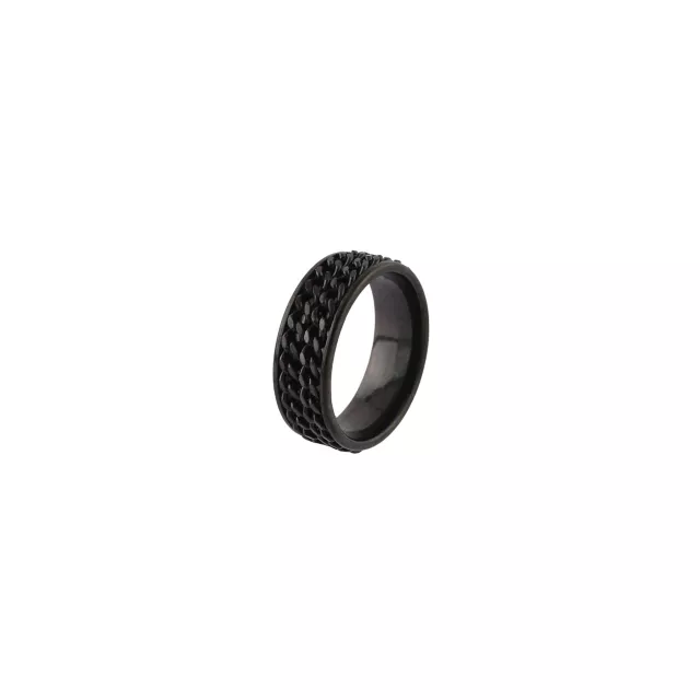 Double Chain Black Ring at Spencer's