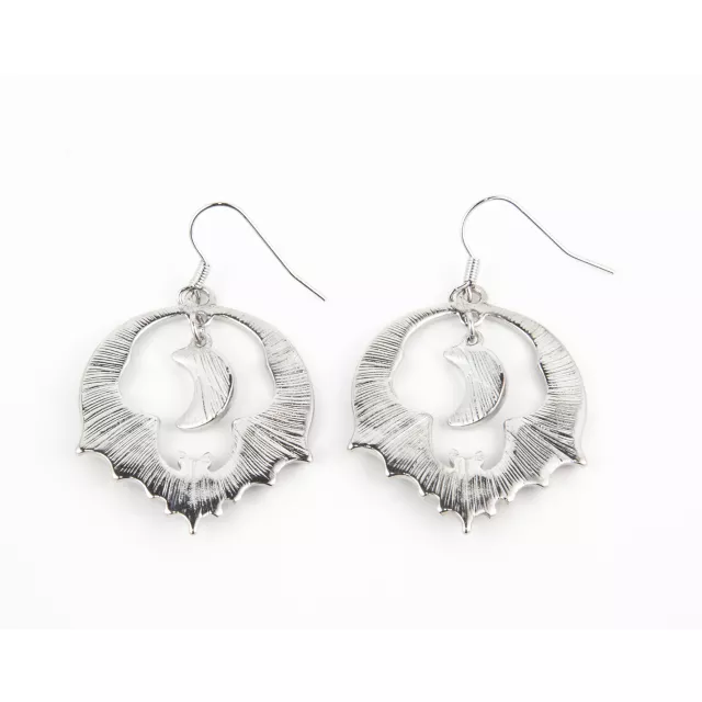 Moon Bat Dangle Hoop Earrings - 18 Gauge at Spencer's