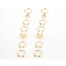 Multi-Pack Pearl-Effect Gold-Tone Ear Cuffs - 6 Pair at Spencer's