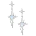 Opal-Effect Celestial Drip Silver-Tone Dangle Earrings at Spencer's
