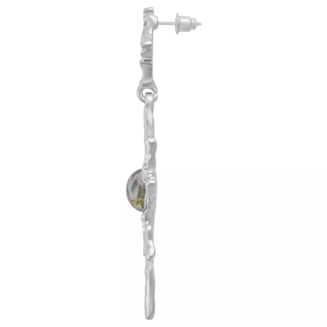 Opal-Effect Celestial Drip Silver-Tone Dangle Earrings at Spencer's