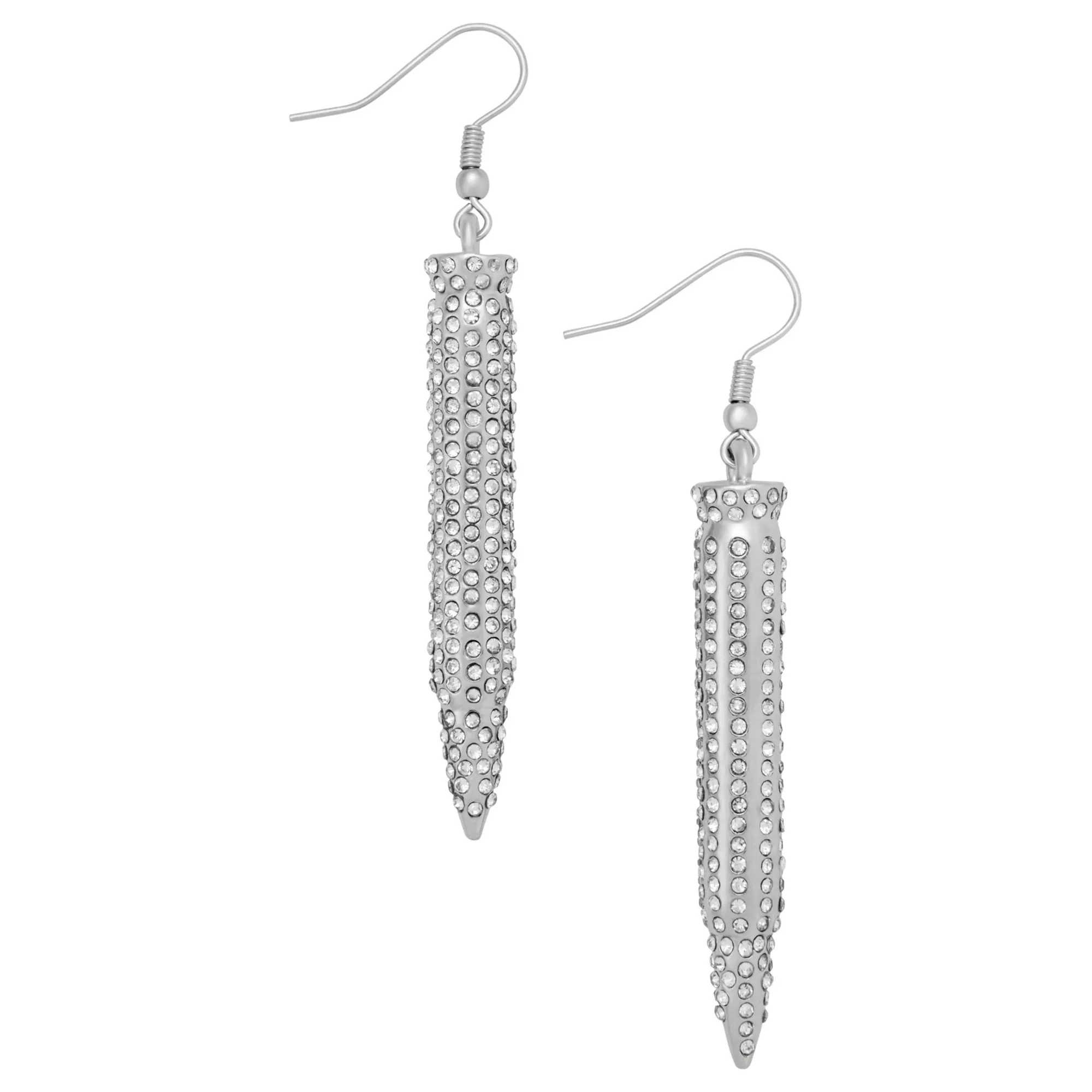 Rhinestone Bullet Dangle Earrings at Spencer's