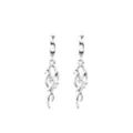 Flame Silver-Tone Dangle Huggie Hoop Earrings - 18 Gauge at Spencer's