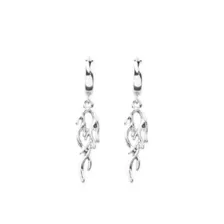 Flame Silver-Tone Dangle Huggie Hoop Earrings - 18 Gauge at Spencer's