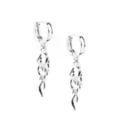 Flame Silver-Tone Dangle Huggie Hoop Earrings - 18 Gauge at Spencer's