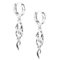 Flame Silver-Tone Dangle Huggie Hoop Earrings - 18 Gauge at Spencer's