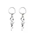 Flame Silver-Tone Dangle Huggie Hoop Earrings - 18 Gauge at Spencer's