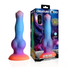 Creature Cocks Glow in the Dark Astro Cock Vibrating Dildo with Remote at Spencer's