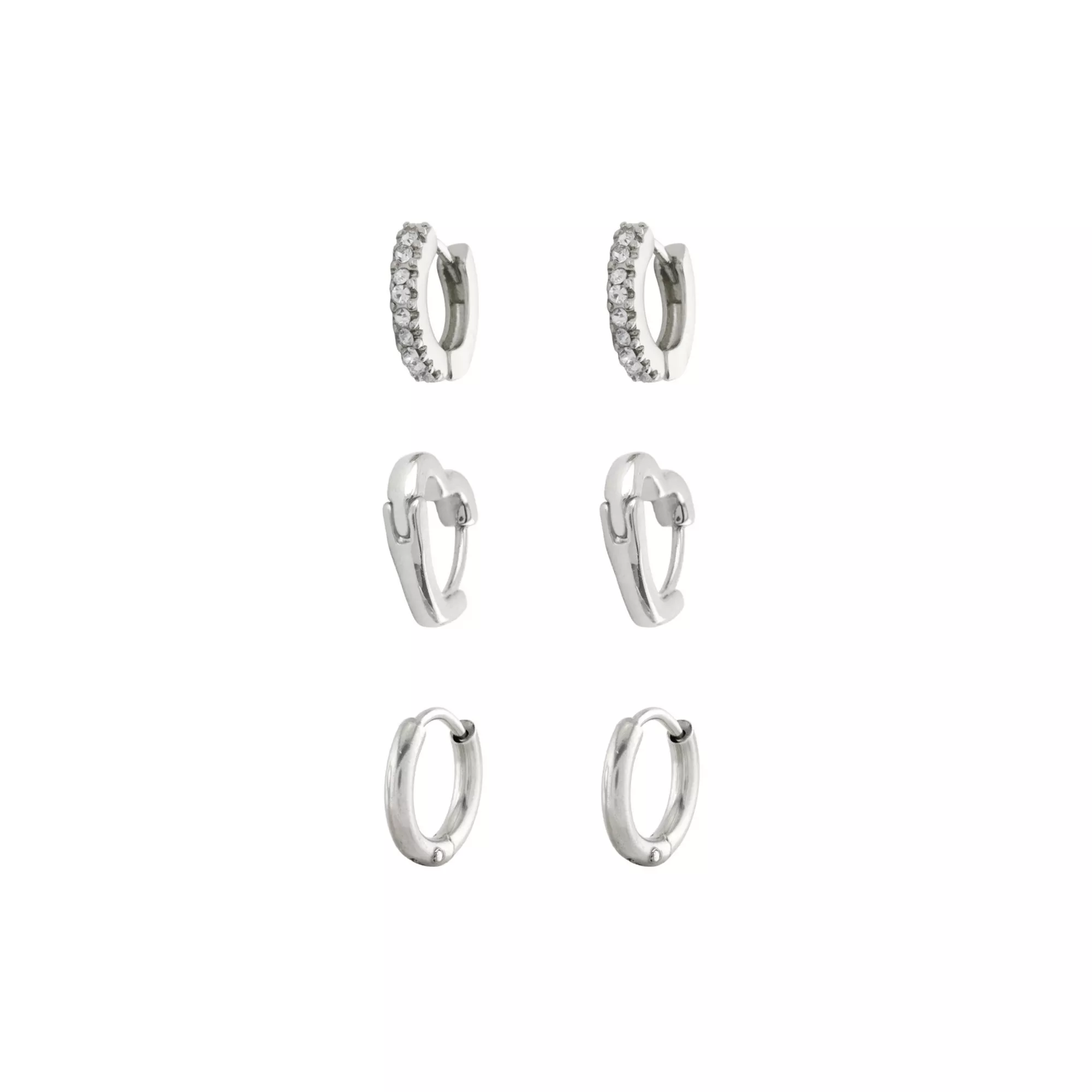 Multi-Pack CZ Heart Titanium Huggie Hoop Earrings 3 Pair - 18 Gauge at Spencer's