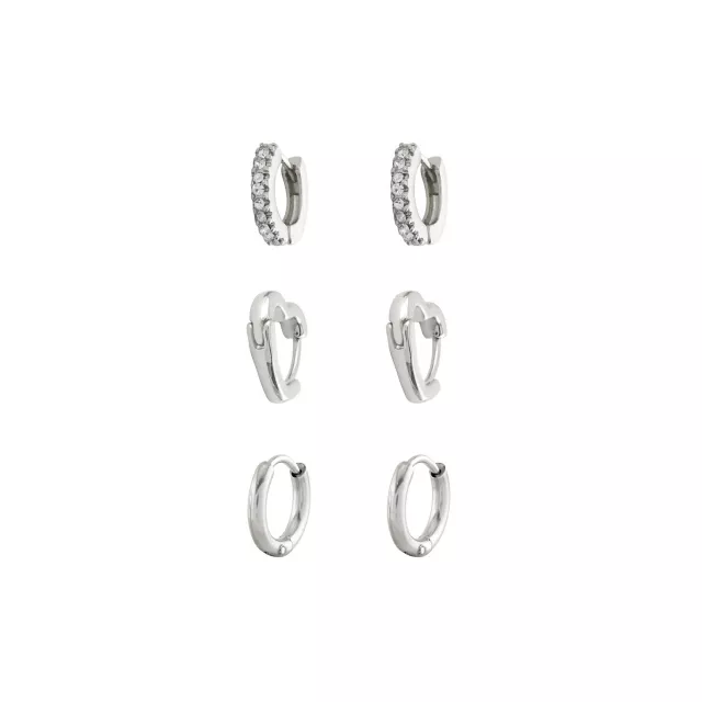 Multi-Pack CZ Heart Titanium Huggie Hoop Earrings 3 Pair - 18 Gauge at Spencer's