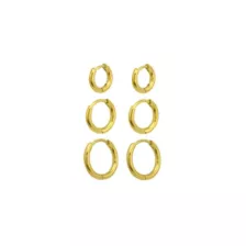 Multi-Pack Thick 6-10mm 14K Gold-Plated Huggie Hoops 3 Pair - 18 Gauge at Spencer's
