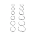 Multi-Pack 6-16mm Silver-Tone Titanium Huggie Hoops 6 Pair - 18 Gauge at Spencer's