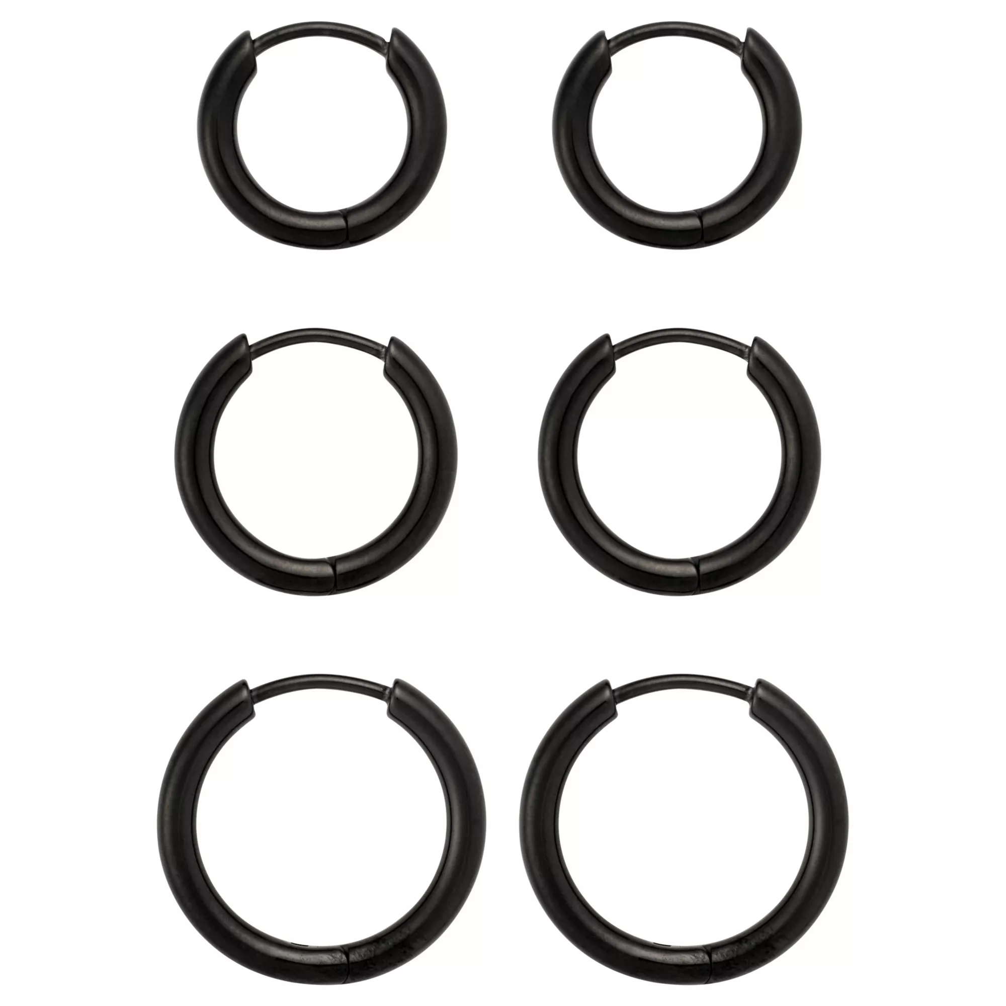 Multi-Pack Black Titanium Hoop Earrings 3 Pair - 20 Gauge at Spencer's