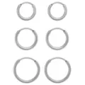 Multi-Pack Silver-Plated Titanium Hoop Earrings 3 Pair - 20 Gauge at Spencer's