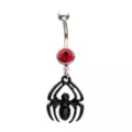 Red CZ Spider-Man Dangle Belly Ring 14 Gauge - Marvel at Spencer's