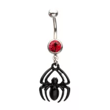 Red CZ Spider-Man Dangle Belly Ring 14 Gauge - Marvel at Spencer's