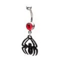 Red CZ Spider-Man Dangle Belly Ring 14 Gauge - Marvel at Spencer's