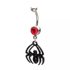 Red CZ Spider-Man Dangle Belly Ring 14 Gauge - Marvel at Spencer's