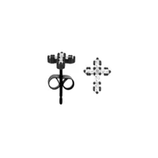 CZ Titanium Black Cross Stud Earrings - 20 Gauge at Spencer's