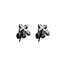 CZ Titanium Black Cross Stud Earrings - 20 Gauge at Spencer's