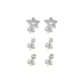 Multi-Pack CZ Silver-Tone Star Stud Earrings 3 Pack - 20 Gauge at Spencer's