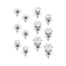 Multi-Pack Titanium CZ Hexagon Stud Earrings 6 Pairs - 20 Gauge at Spencer's