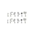 Multi-Pack CZ Silver-Tone Celestial Assorted Labret Lips Rings 6 Pairs - 18 Gauge at Spencer's