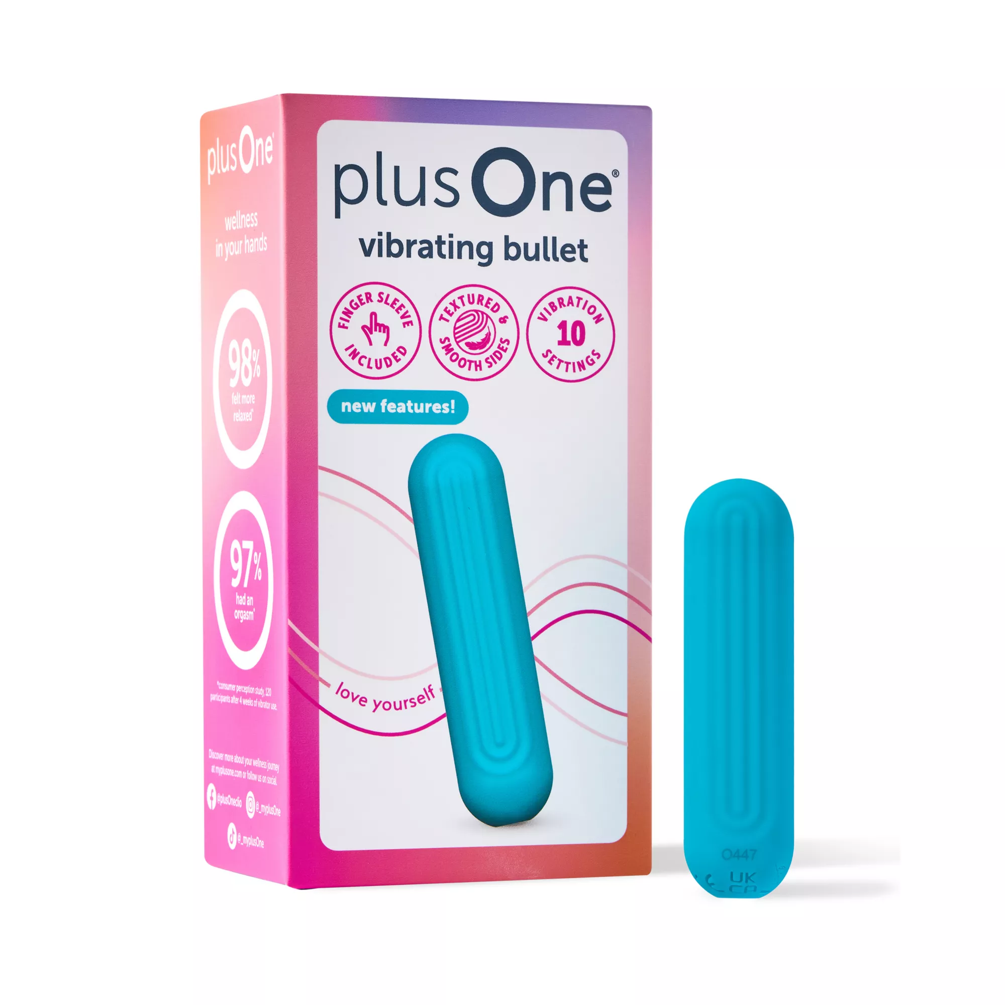 plusOne Ribbed Vibrating Bullet Teal