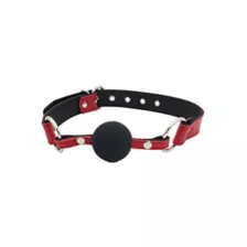 Rouge Black and Red Leather Ball Gag at Spencer's