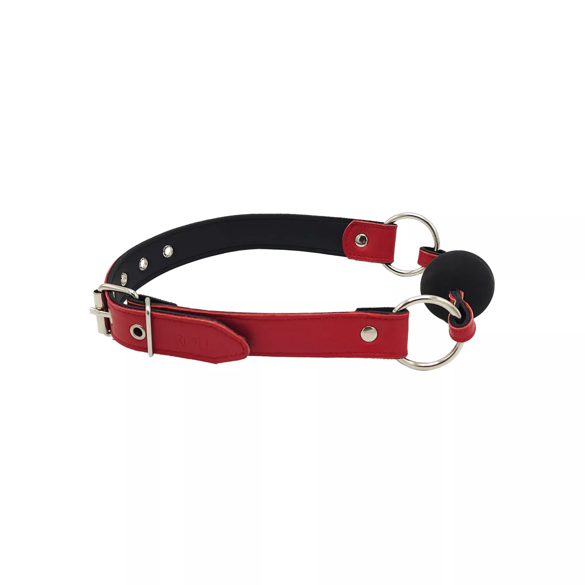 Rouge Black and Red Leather Ball Gag at Spencer's
