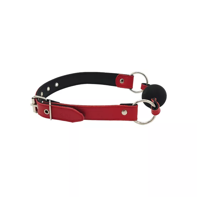 Rouge Black and Red Leather Ball Gag at Spencer's