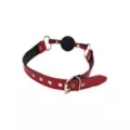 Rouge Black and Red Leather Ball Gag at Spencer's