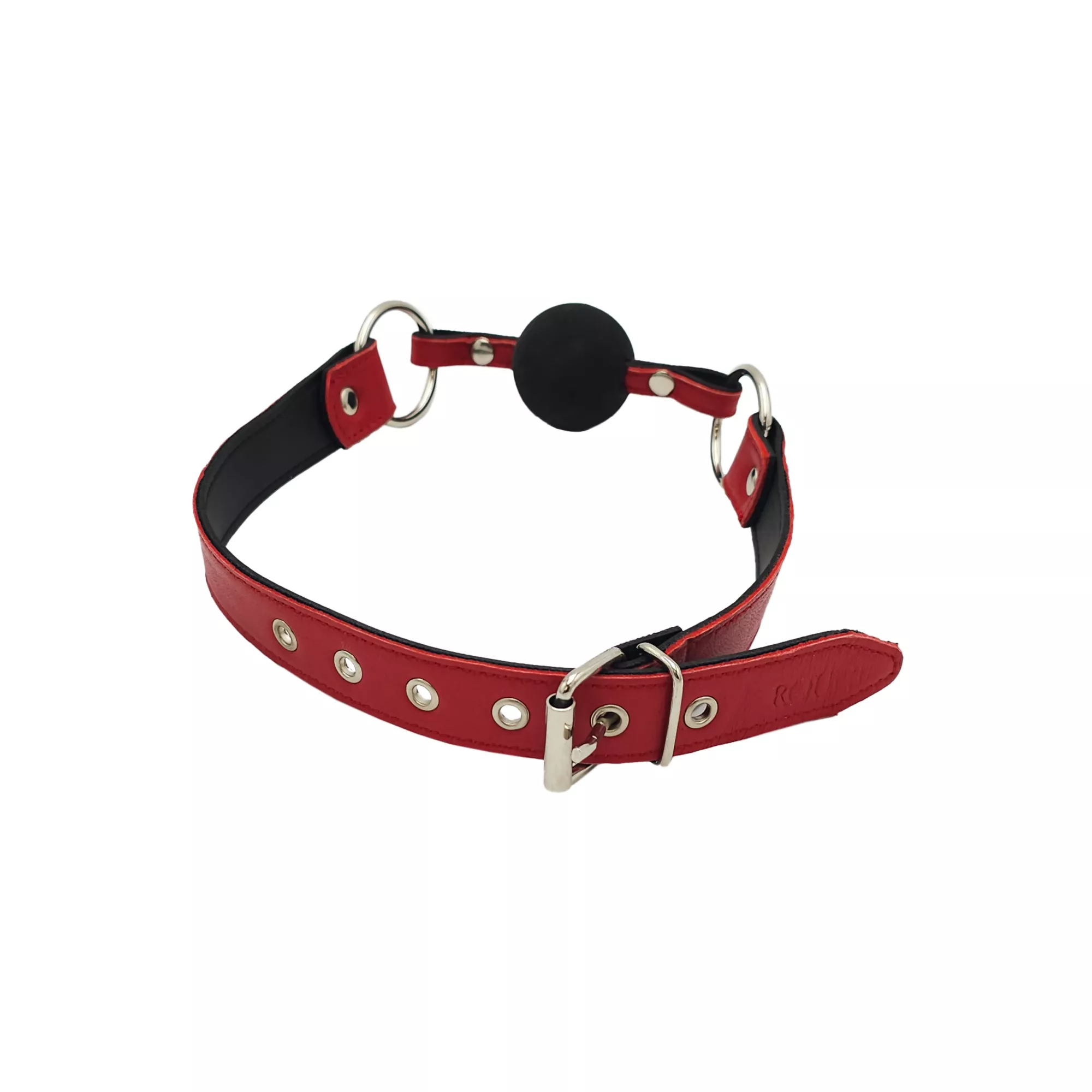 Rouge Black and Red Leather Ball Gag at Spencer's