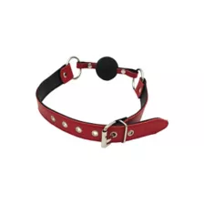 Rouge Black and Red Leather Ball Gag at Spencer's