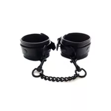 Rouge Black Leather Cuffs at Spencer's
