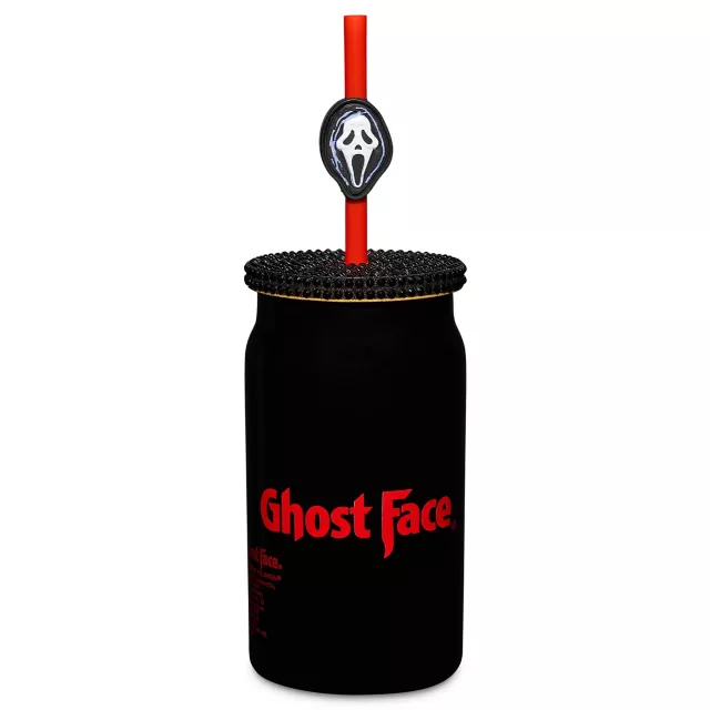 Ghost Face Rhinestone Glass Cup with Straw - 15 oz. at Spencer's