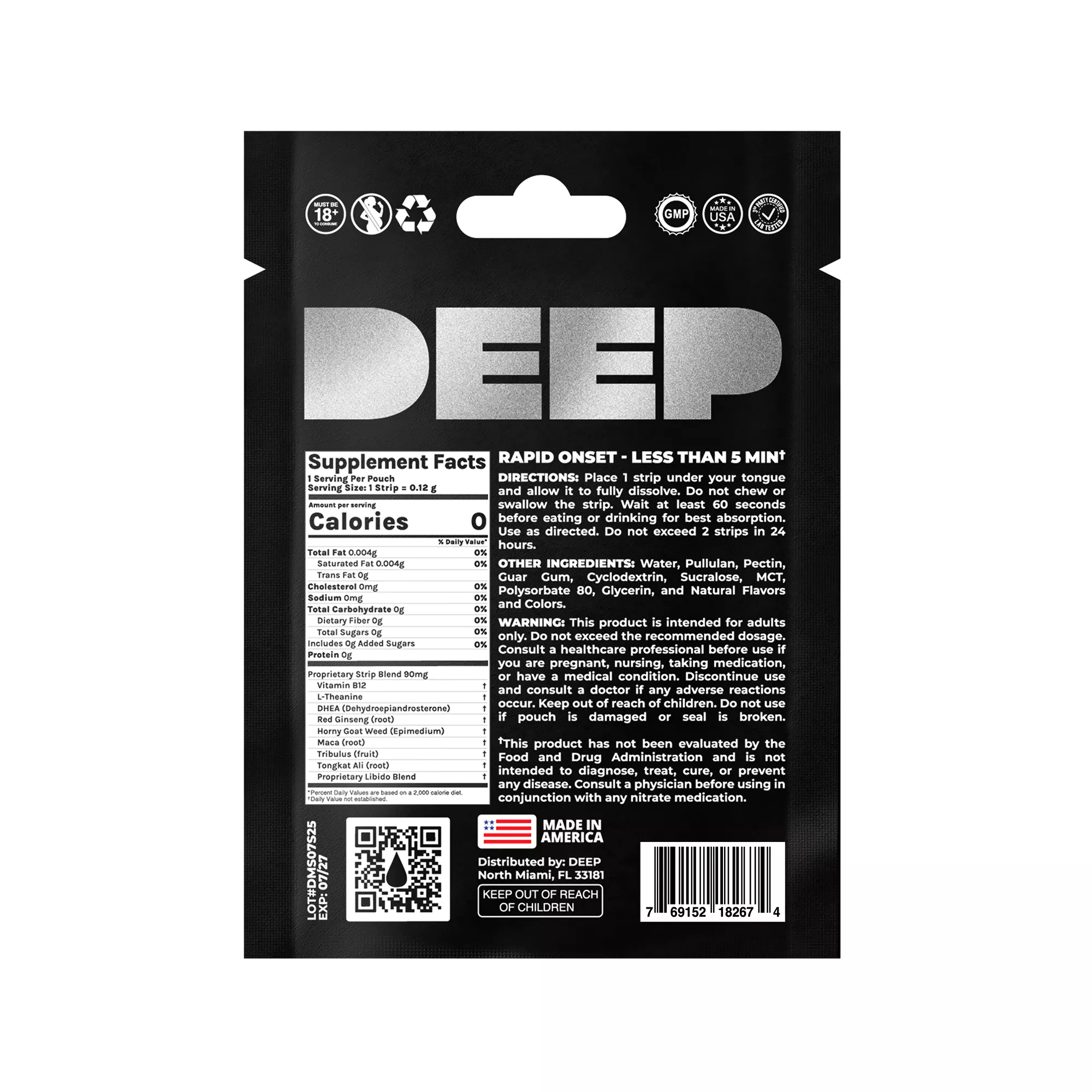 Deep Sensual Enhancement Sublingual Strip for Him