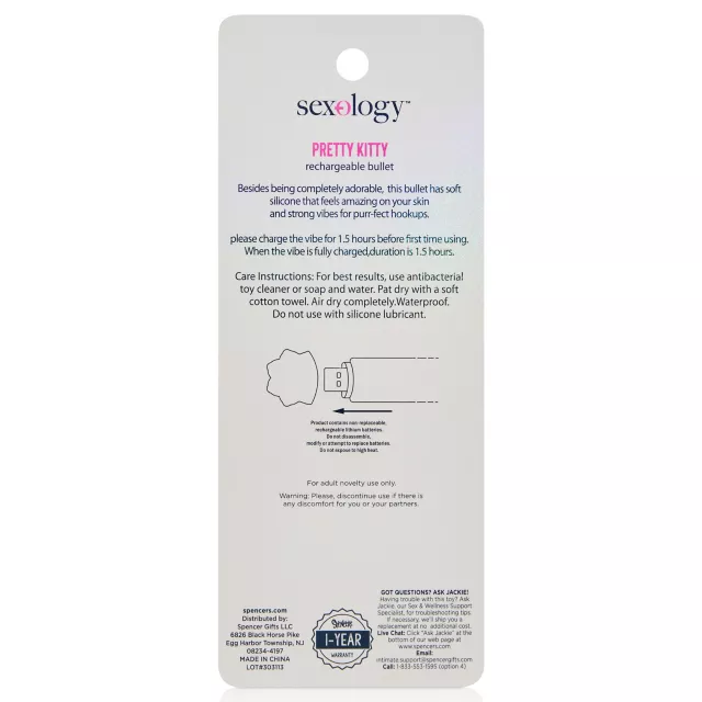 Sexology Pretty Kitty Rechargeable Bullet Vibrator at Spencer's