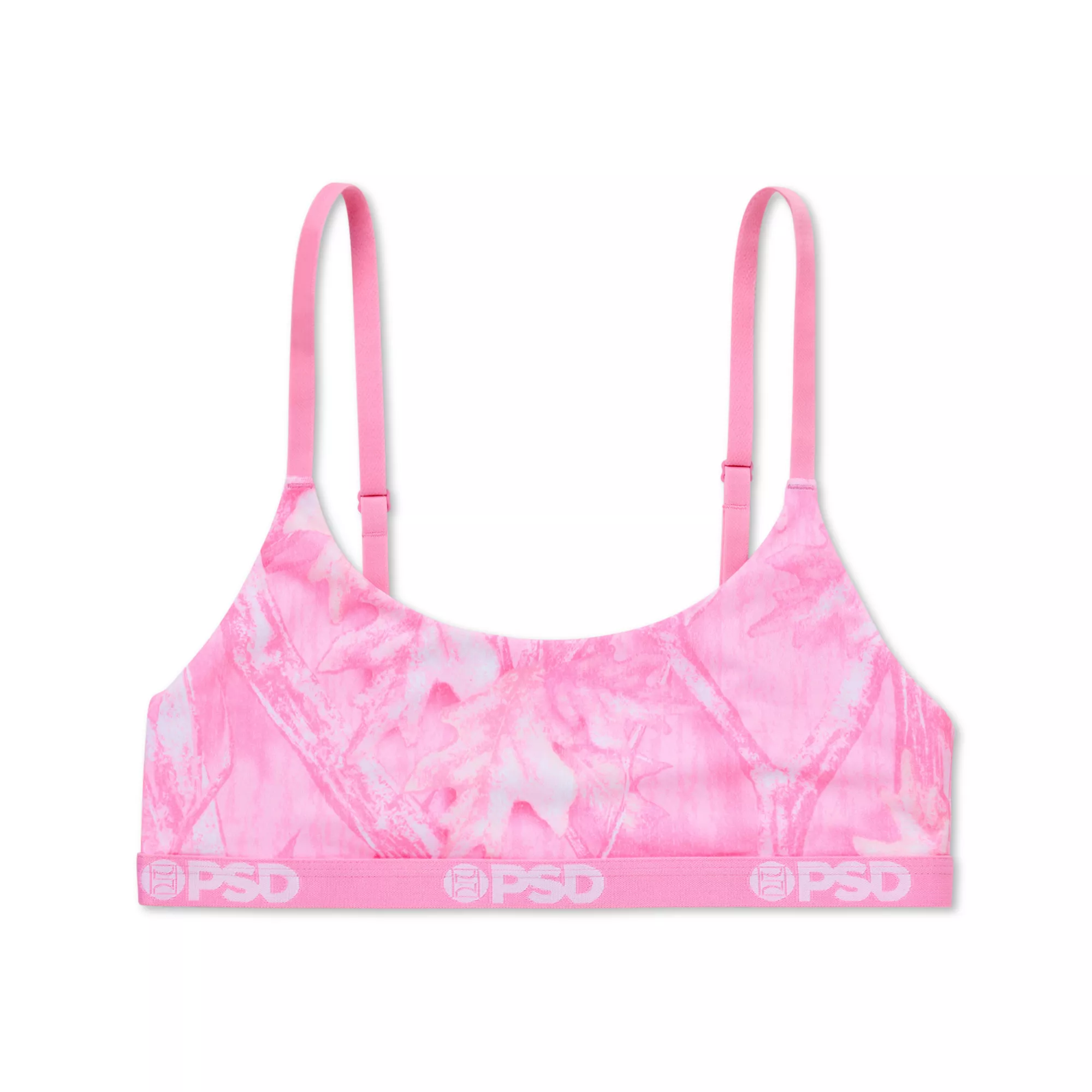 PSD Pink Trail Dust Camo Scoop Sports Bra at Spencer's