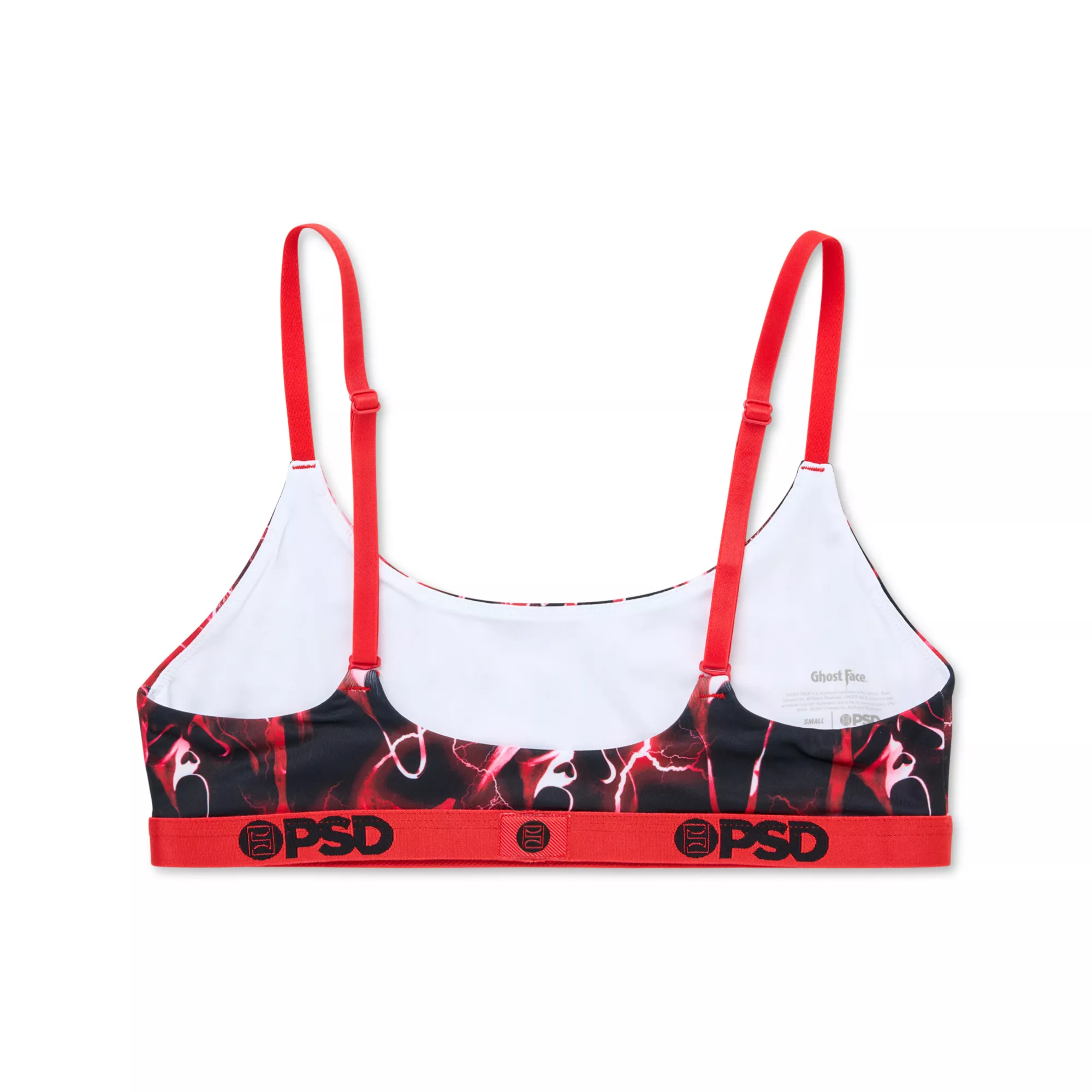 PSD Ghost Face Red Lightning Scoop Sports Bra at Spencer's