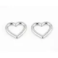 Heart Silver-Tone Hoop Ear Hangers at Spencer's