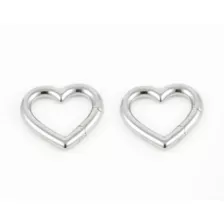 Heart Silver-Tone Hoop Ear Hangers at Spencer's