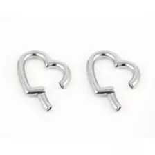 Heart Silver-Tone Hoop Ear Hangers at Spencer's