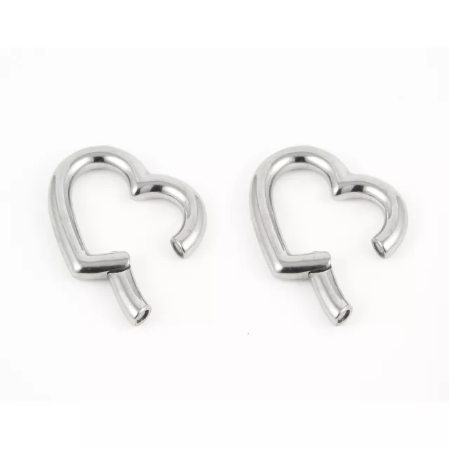 Heart Silver-Tone Hoop Ear Hangers at Spencer's